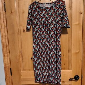 LuLaRoe Multicolor Chevron Midi Dress